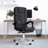 Silla de oficina reclinable con masaje terciopelo negro 1