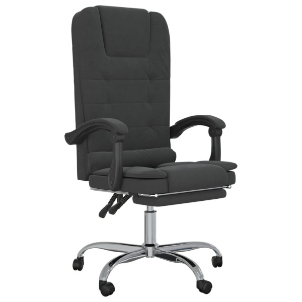Silla de oficina reclinable con masaje terciopelo negro M 2