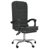 Silla de oficina reclinable con masaje terciopelo negro 2