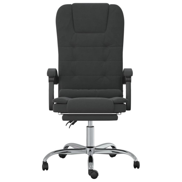 Silla de oficina reclinable con masaje terciopelo negro M 3