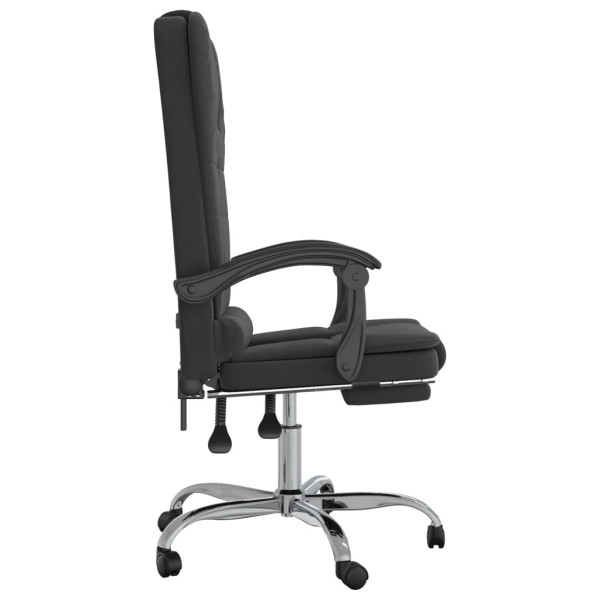 Silla de oficina reclinable con masaje terciopelo negro M 4