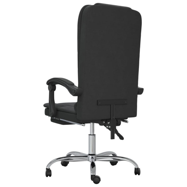 Silla de oficina reclinable con masaje terciopelo negro M 5