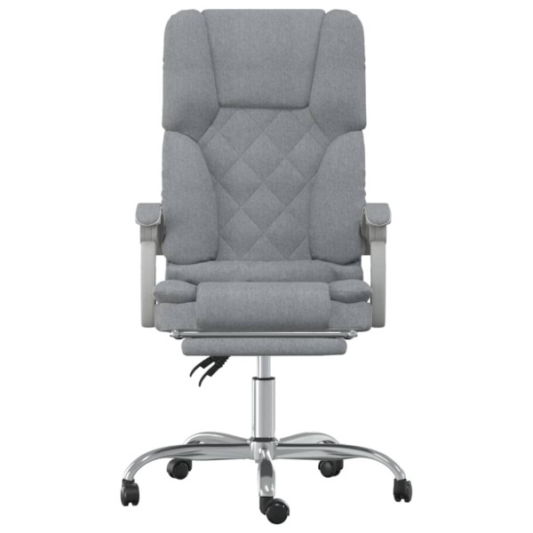 Silla de oficina reclinable con masaje de tela gris claro M 3