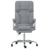 Silla de oficina reclinable con masaje de tela gris claro 3
