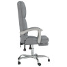 Silla de oficina reclinable con masaje de tela gris claro 4