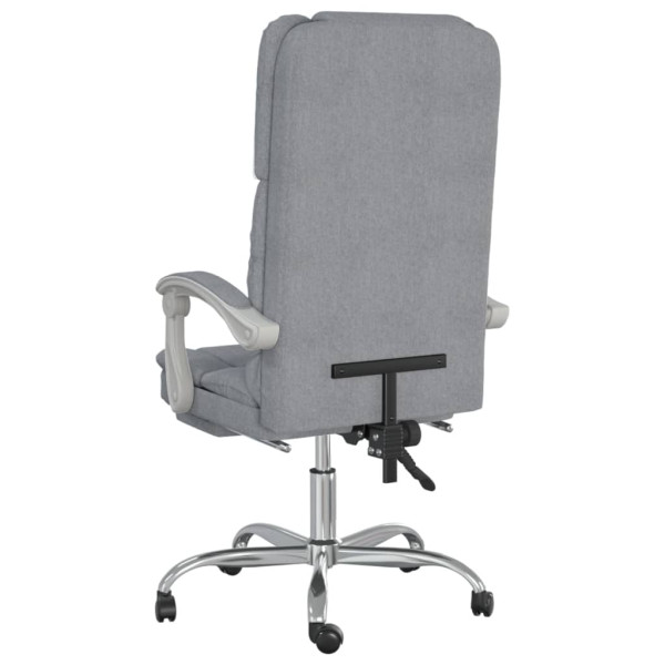 Silla de oficina reclinable con masaje de tela gris claro M 5