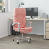 Silla de oficina reclinable masaje cuero sintético rosa 1