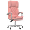 Silla de oficina reclinable masaje cuero sintético rosa 2