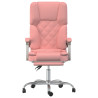 Silla de oficina reclinable masaje cuero sintético rosa 3