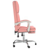 Silla de oficina reclinable masaje cuero sintético rosa 4