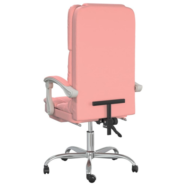 Silla de oficina reclinable masaje cuero sintético rosa M 5