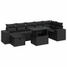 Set de muebles de jardín 5 pzas y cojines ratán sintético negro 2
