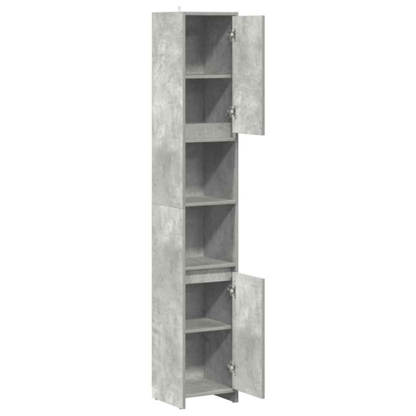 Armario baño madera contrachapada gris hormigón 30x30x183.5 cm M 5