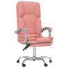 Silla de oficina reclinable masaje cuero sintético rosa 2