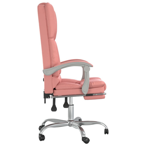 Silla de oficina reclinable masaje cuero sintético rosa M 4