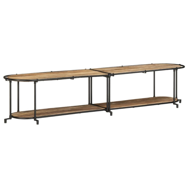 Mueble de TV madera maciza de mango rugosa 200x42x40 cm M 3