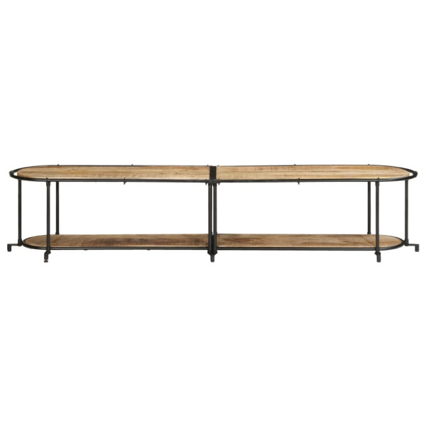Mueble de TV madera maciza de mango rugosa 200x42x40 cm M 4
