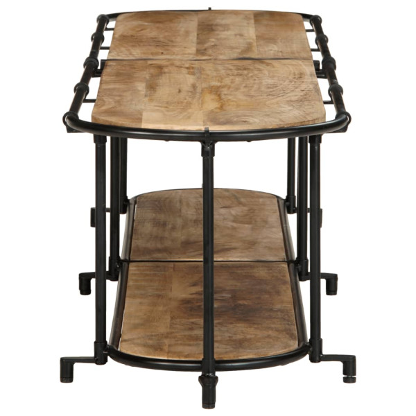 Mueble de TV madera maciza de mango rugosa 200x42x40 cm M 5