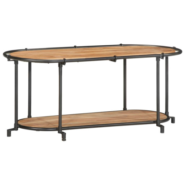 Mueble de TV madera maciza de acacia 100x42x40 cm D