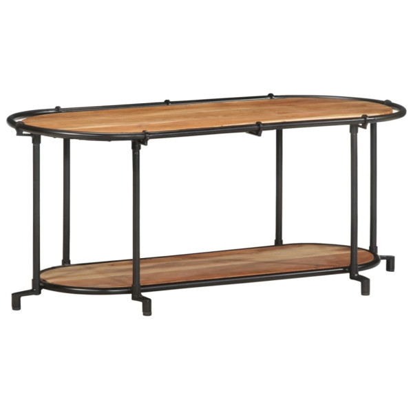 Mueble de TV madera maciza de acacia 100x42x40 cm M 2