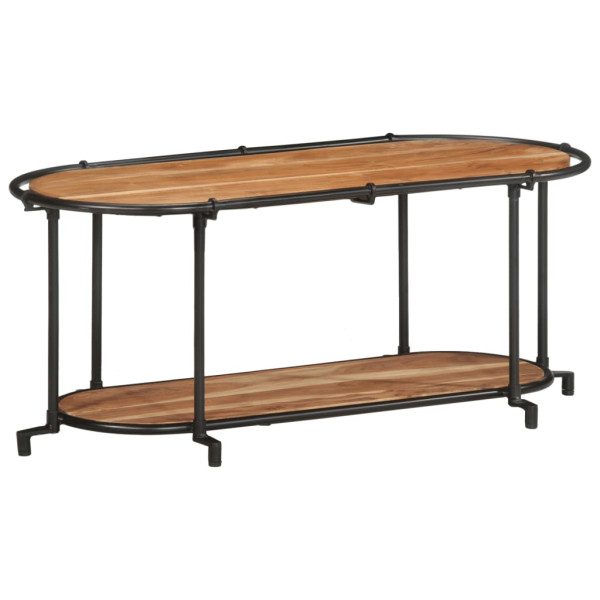 Mueble de TV madera maciza de acacia 100x42x40 cm M 3