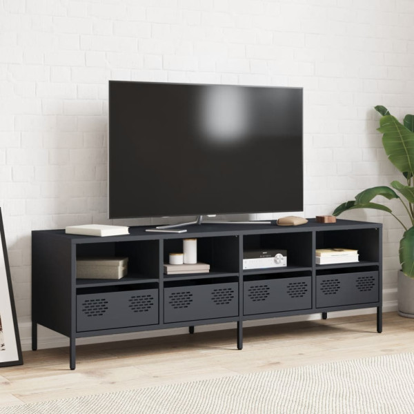 Mueble de TV acero laminado en frío antracita 135x39x43.5 cm M 3