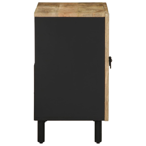 Armario de lavabo de baño madera maciza mango negro 62x33x58 cm M 4
