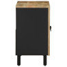 Armario de lavabo de baño madera maciza mango negro 62x33x58 cm 4