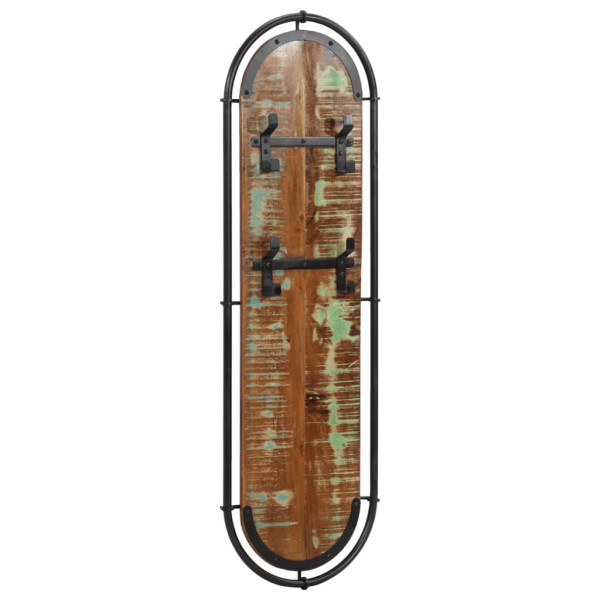 Percheros de pared con 4 ganchos 2 uds madera maciza reciclada M 4