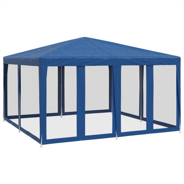 Carpa para fiestas con 8 paredes de malla HDPE azul 4x4 m M 2
