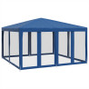 Tenda p/ festas c/ 8 paredes laterais malha 4x4 m PEAD azul 2