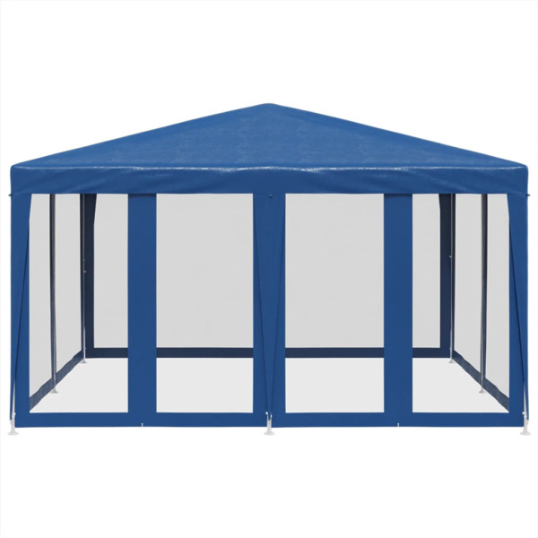 Carpa para fiestas con 8 paredes de malla HDPE azul 4x4 m M 3
