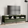 Mueble TV acero laminado en frío verde oliva 135x39x43.5 cm 3