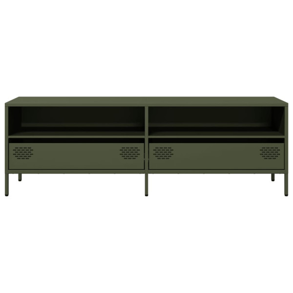 Mueble TV acero laminado en frío verde oliva 135x39x43.5 cm M 4