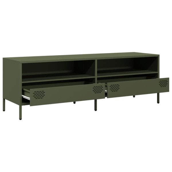 Mueble TV acero laminado en frío verde oliva 135x39x43.5 cm M 5