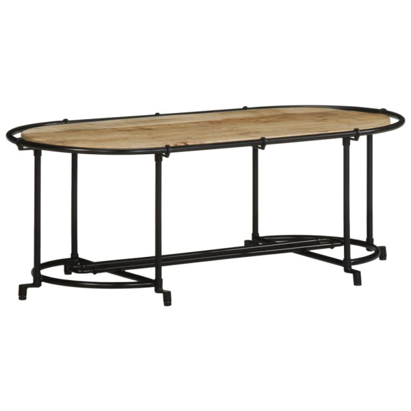 Mesa de centro madera maciza de mango rugosa 110x55x40 cm M 3