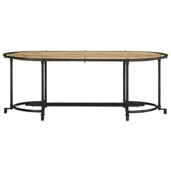 Mesa de centro madera maciza de mango rugosa 110x55x40 cm M 4