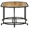 Mesa de centro madera maciza de mango rugosa 110x55x40 cm 5