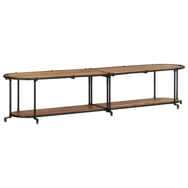 Mueble de TV madera maciza de acacia 200x42x40 cm D