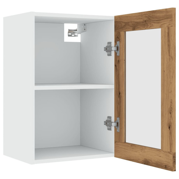 Armario vitrina colgante madera roble artisian 40x31x60 cm M 5