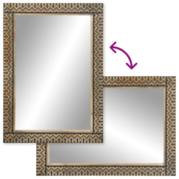 Espelho de casa de banho 50x70 cm mangueira maciça e vidro M 4