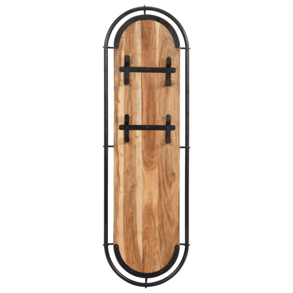 Percheros de pared con 4 ganchos 2 uds madera maciza de acacia M 5
