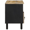 Mueble de TV madera maciza de mango rugosa negro 100x33.5x46 cm 4
