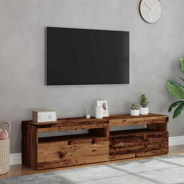 Muebles de TV con luces LED 2 uds madera ingeniería envejecida M 4