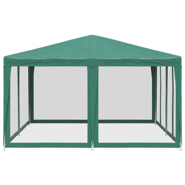 Tenda p/ festas c/ 8 paredes laterais em rede 4x4 m PEAD verde M 4