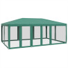 Tenda p/ festas c/ 10 paredes laterais em rede 6x4 m PEAD verde 2