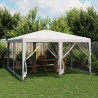 Tenda p/ festas c/ 8 paredes laterais malha 4x4 m PEAD branco 1