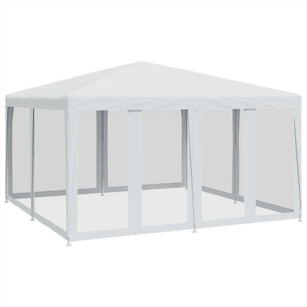 Carpa para fiestas con 8 paredes de malla HDPE blanco 4x4 m M 2