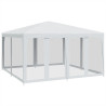 Tenda p/ festas c/ 8 paredes laterais malha 4x4 m PEAD branco 2