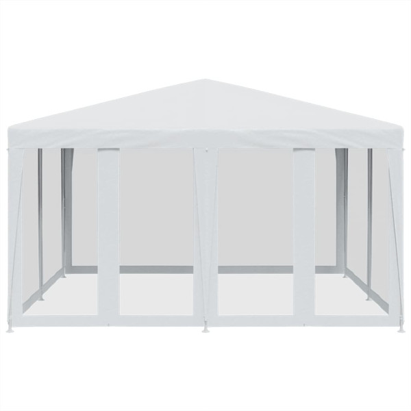 Tenda p/ festas c/ 8 paredes laterais malha 4x4 m PEAD branco M 3